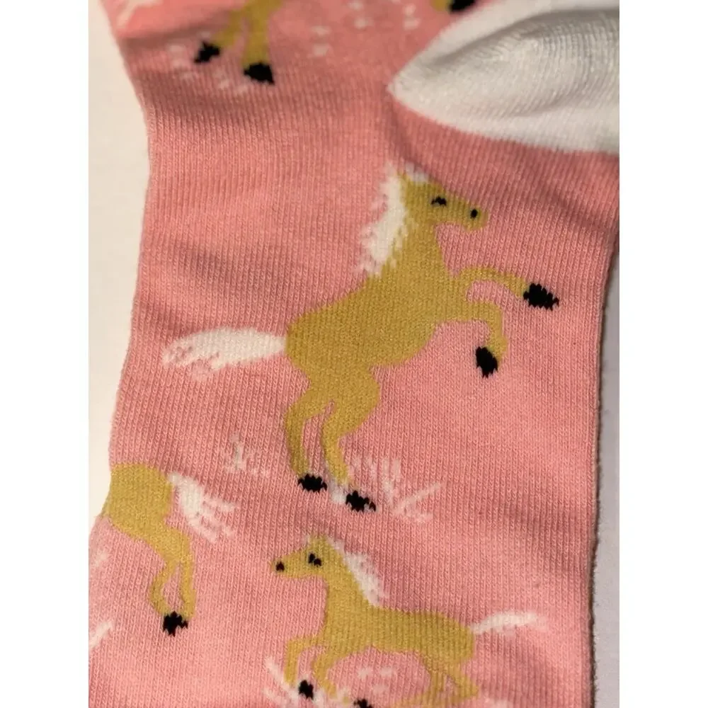 Hatley Womens Sz 9-11 Horse Print Crew Socks Novelty Equestrian Pony Rodeo Derby